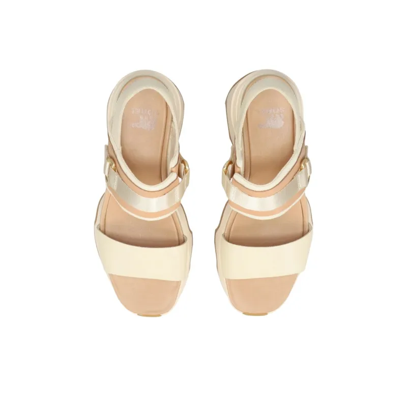 SOREL Kinetic Impact One Strap Sandals 8cm Women's White-4