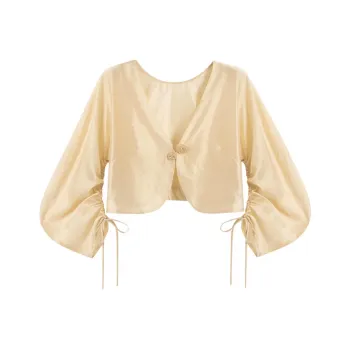 Wbwq Chiffon Shirts Women's Light Yellow