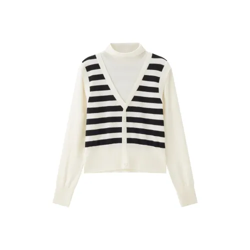 UNIQLO Knitwear Women's Ecru/Black Stripes