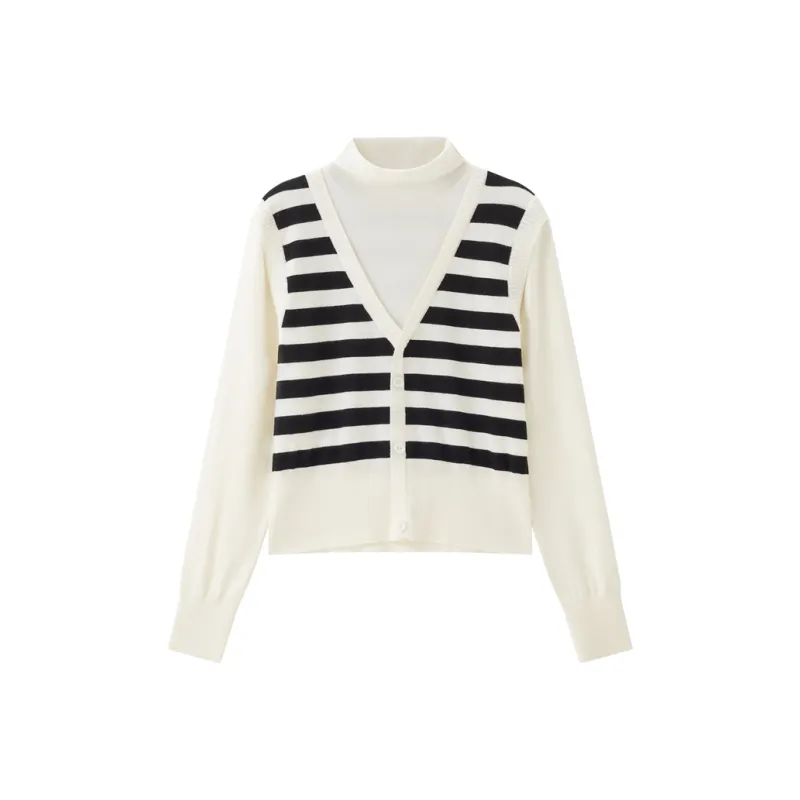 UNIQLO Knitwear Women's Ecru/Black Stripes-0