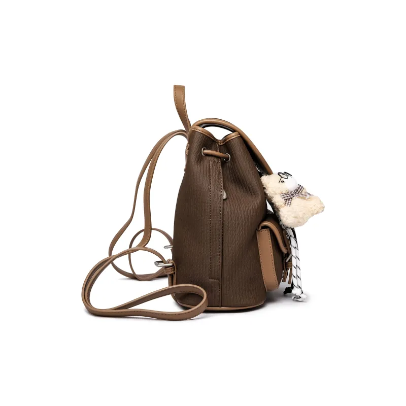 FAIRWHALE PU Backpack Regular Women's Caramel/Coffee/Khaki/Smoke Blue-2