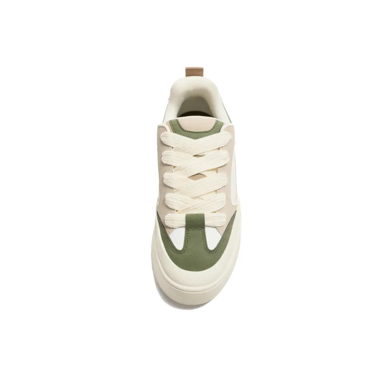 ZARA Low Top Skateboard Shoes Men's White Green-1