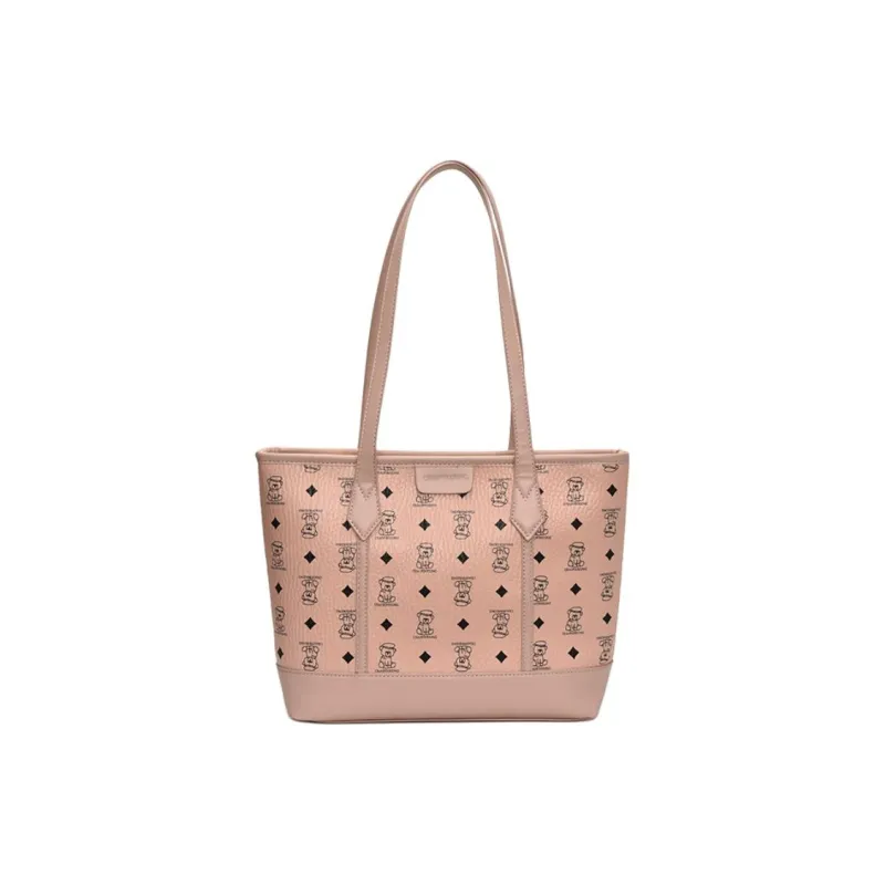 RIVMIND PU Basket Bag Shoulder Bag Women's Beige/Pink/Brown/Black-6
