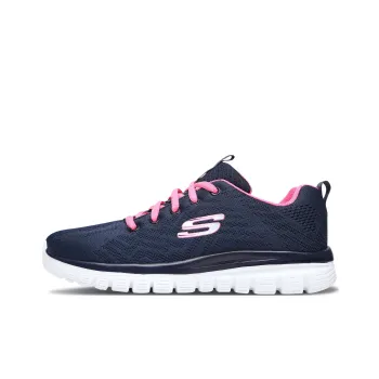 Skechers Graceful Get Connected Blue/White/Pink Women's