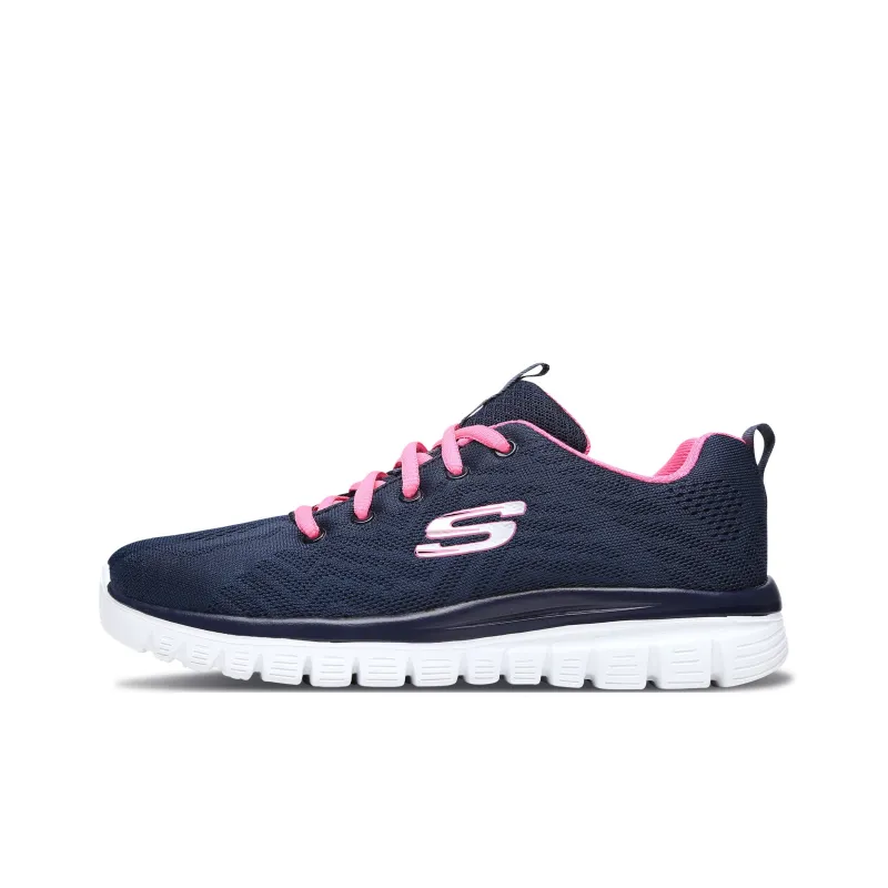Skechers Graceful Get Connected Blue/White/Pink Women's-0