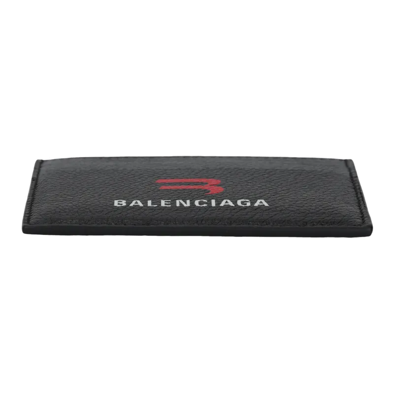 Balenciaga Cash Grained Calfskin Card Clip Men's Black-3