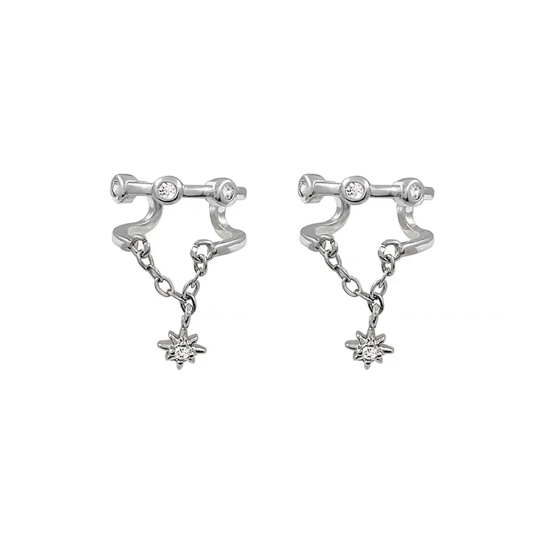 CENTURY&KINDLE S925 Silver Clip On Earrings Unisex-0