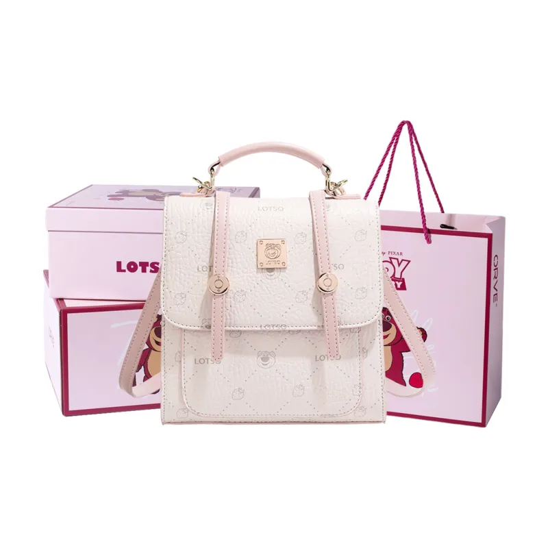 Disney Strawberry Bear Series Pvc Shoulder Bag, Crossbody Bag, Handbag 2 in 1 Backpack Women's Multicolor-5