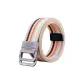 Silver-Tone Buckle Khaki Stripes