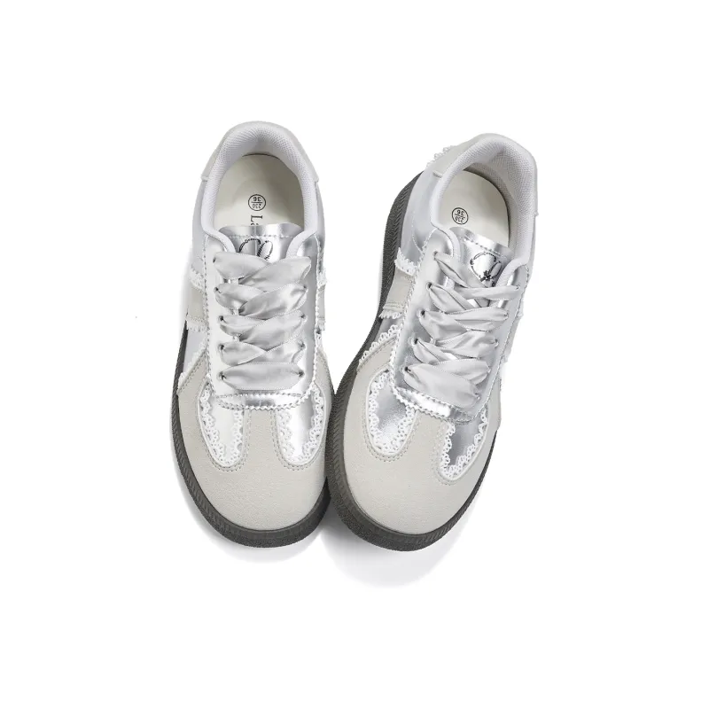 La Chapelle Slip Resistant, Abrasion Resistant, Rebound Resistant Low Top Casual Shoes Women's Silver Gray-2