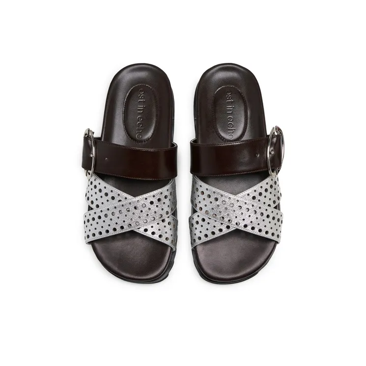 Lost In Echo Slide Slippers Women's Silver Umber-3