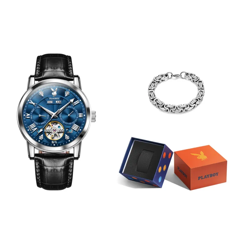 Playboy Mechanical Movement Watch Men's Watches Black Dial-20
