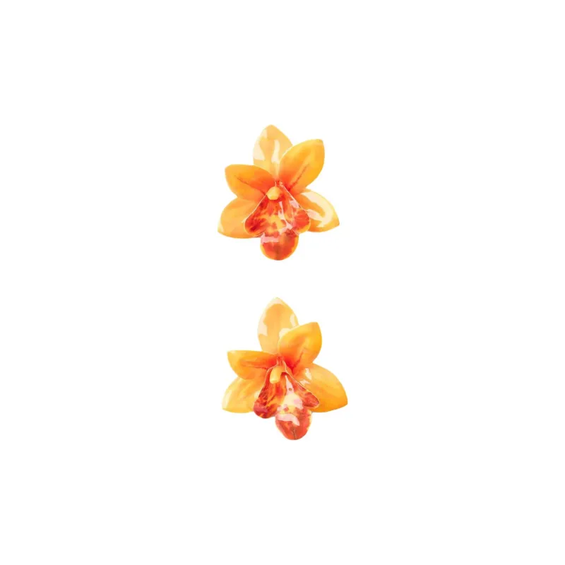 ZARA Titanium Earrings Women's Orange-1