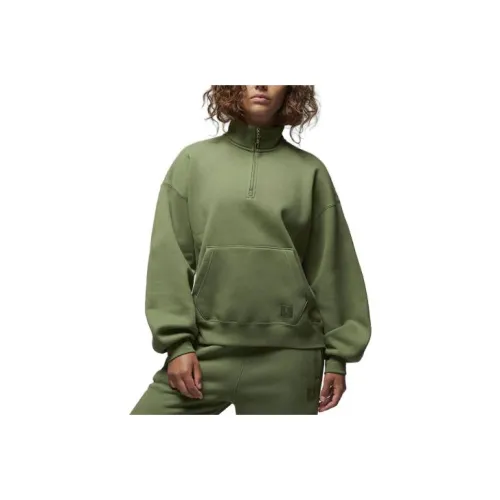 JORDAN Flight Fleece Sweatshirts Women's Light Olive