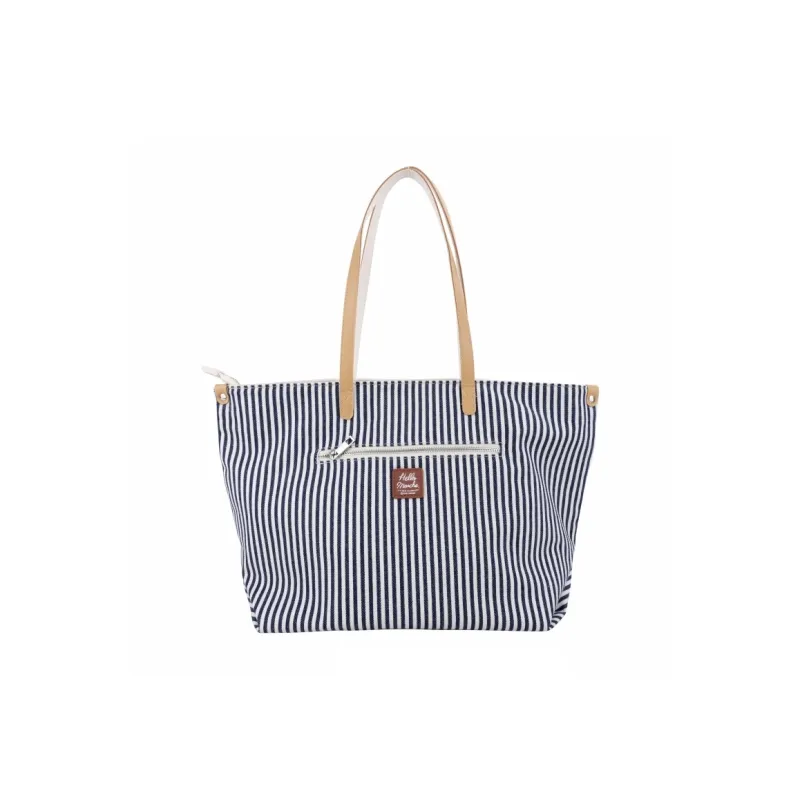 Hello Marche Canvas Shoulder Bag Unisex Navy Blue-1