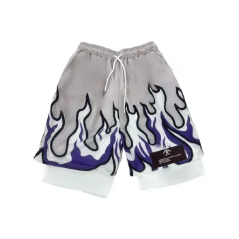 FFOMKE Sports Shorts Unisex Purple Flame