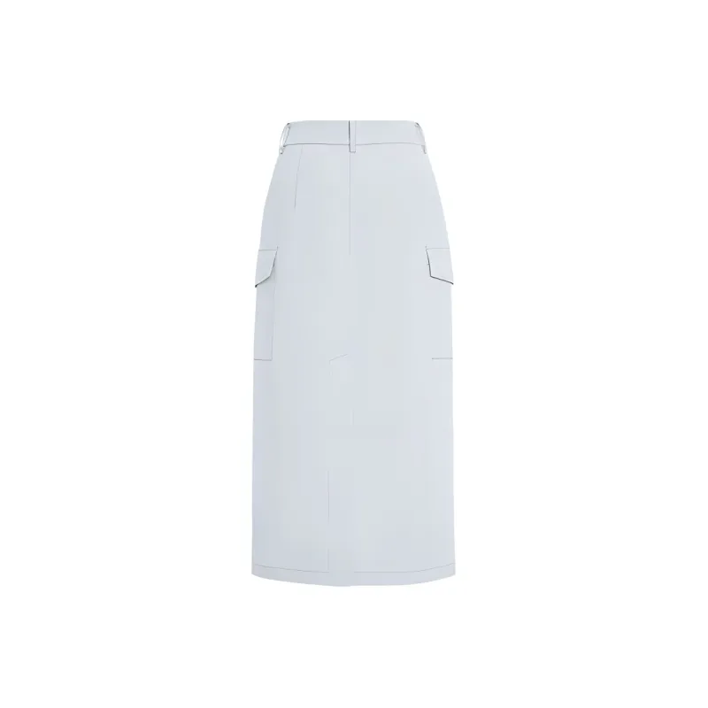 IDPAN Casual Long Skirt Women's Light Gray-1