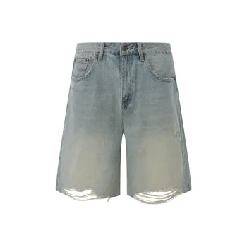 CHINISM Denim Shorts Unisex Washed Blue