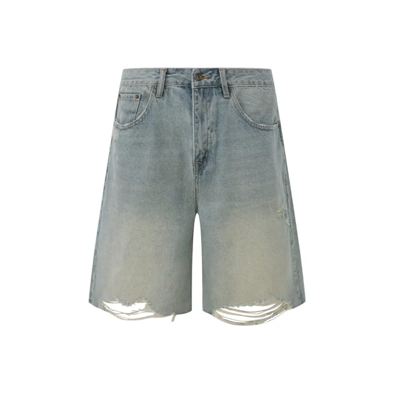 CHINISM Denim Shorts Unisex Washed Blue-0