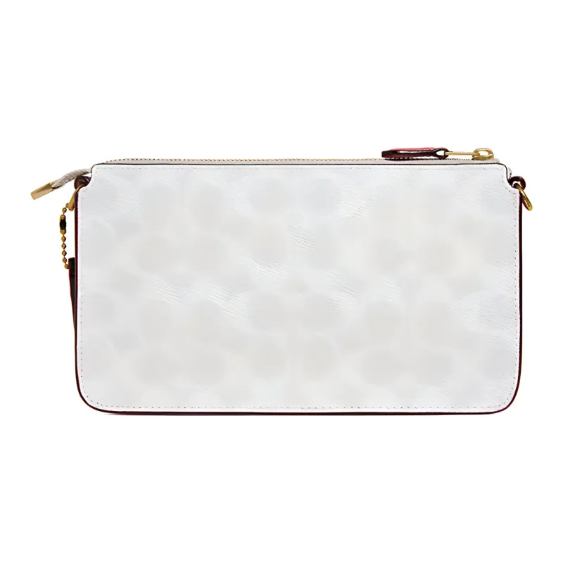 COACH Noa Pop Up Canvas Clutch, Shoulder Bag, Crossbody Bag Small Size Women's Chalk White Rose Red-3