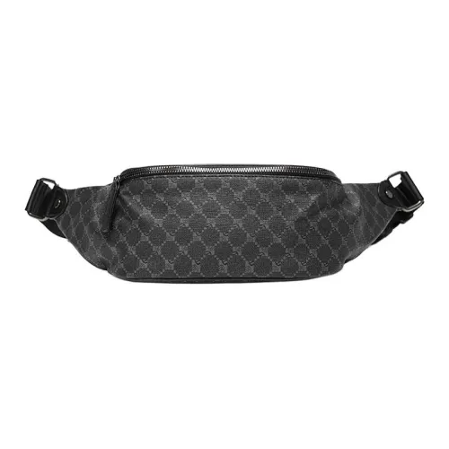 CARTELO PVC With Polyester Sling Bag Men's Pattern Black