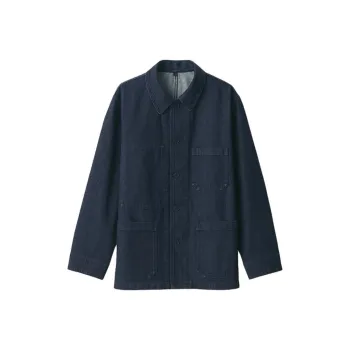 MUJI Denim Jacket Men's Dark Navy Blue