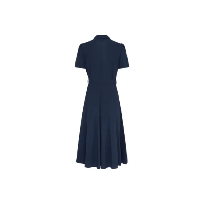 IDPAN Short Sleeved Dress Women's Navy Blue-1