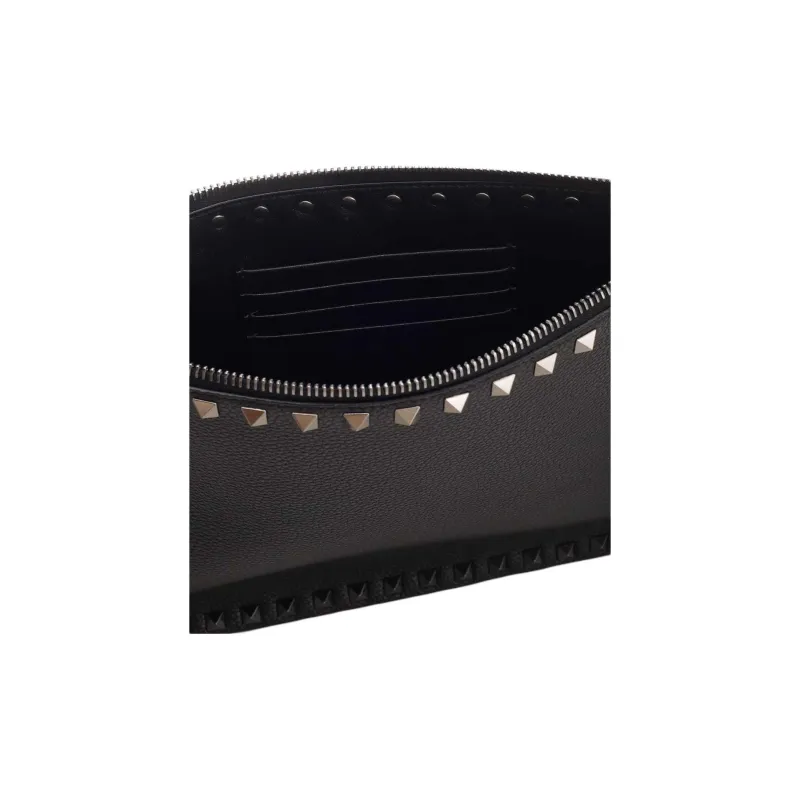 Valentino Garavani Rockstud Zip Up Clutch Bag-3