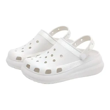 NAIHUO Integrated Cream Puff Clogs For Women's, Platform Height Increasing, Versatile