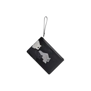 CANUDILO Top Grain Cow Leather Clutch Regular Men's Black
