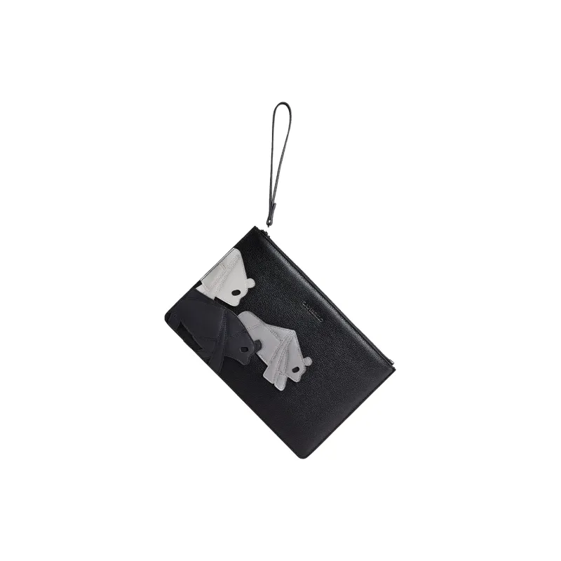 CANUDILO Top Grain Cow Leather Clutch Regular Men's Black-0