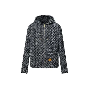 LOUIS VUITTON Flocked Monogram Denim Hoodie