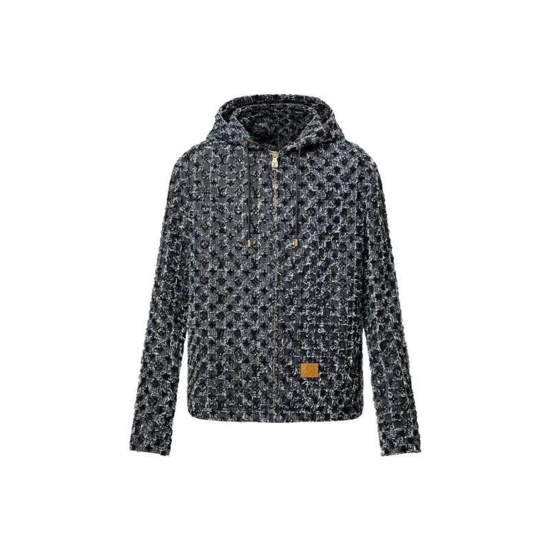 LOUIS VUITTON Flocked Monogram Denim Hoodie-0