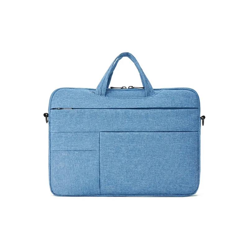 BOSTANTEN Fabric Briefcase Men's Light Gray/Lake Blue-7