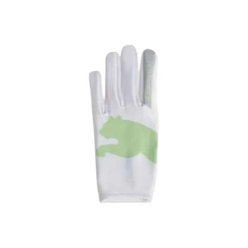 PUMA Synthetic Leather, Polyester, Polyurethane Gloves Unisex White