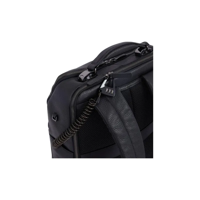 PIQUADRO Leather Backpack Regular Women's Black-3