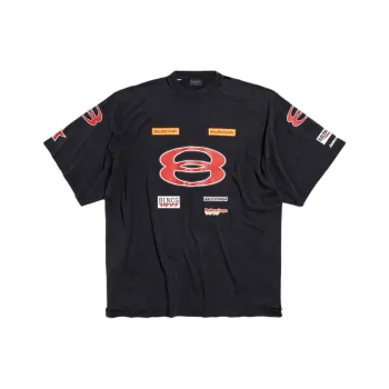 Balenciaga SS25 Sponsor Logos T Shirt Loose Fit Men's Black