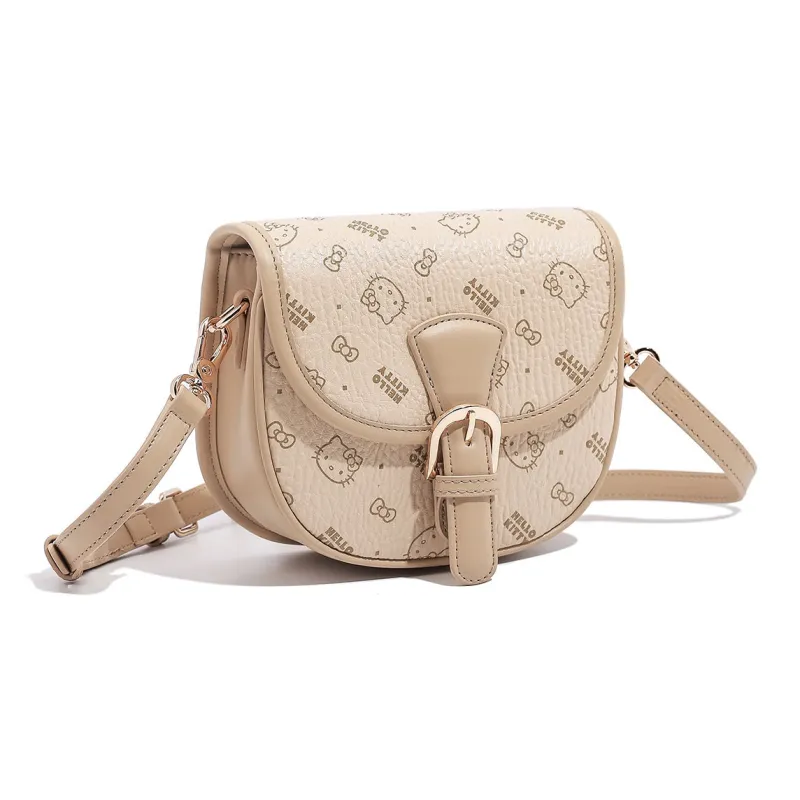 MESUCA Sanrio Hello Kitty Collaboration Kitty Series PU Crossbody Bag, Shoulder Bag Women's Pink/Brown/Milk Tea-15