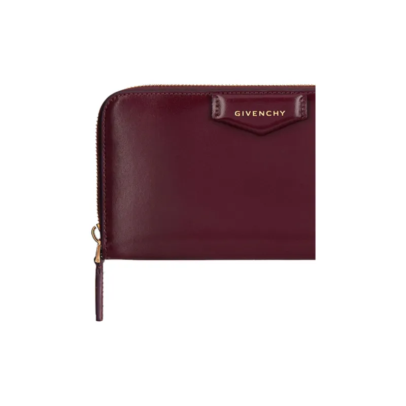 Givenchy Antigona Cow Leather Wallet Women's Burgundy-4