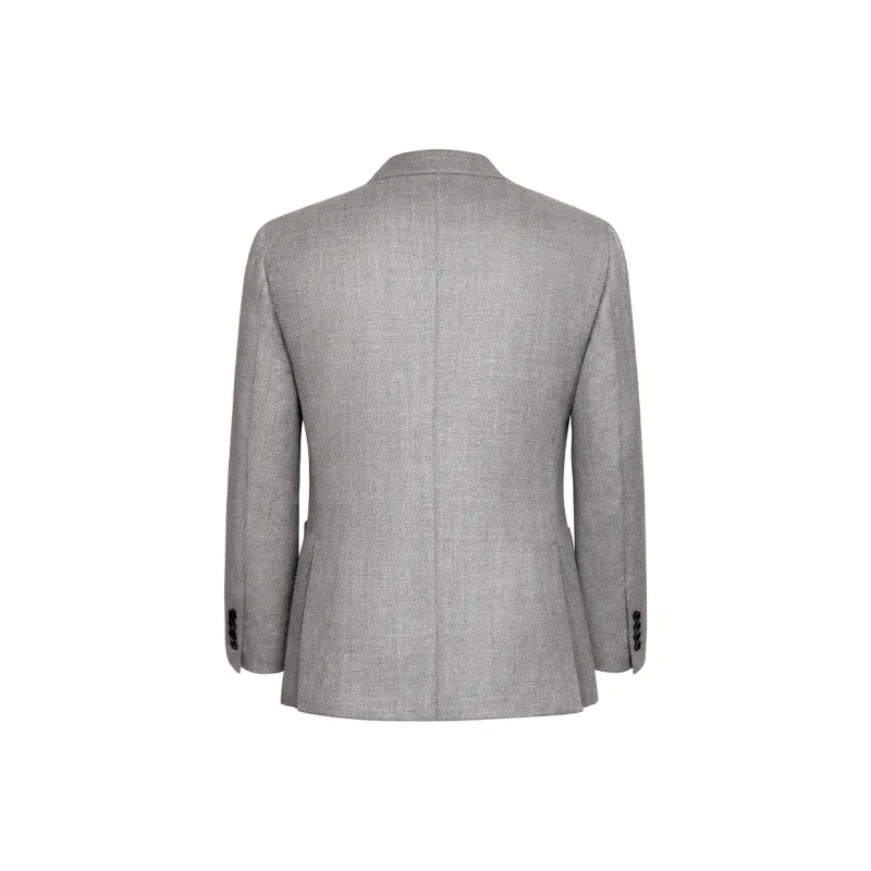 SKARO Business Suit Men's Light Gray Fishbone Pattern SKV1171-1