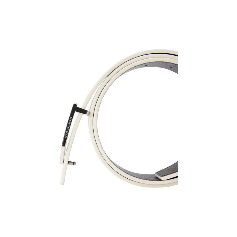 GOLDLION Top Grain Cow Leather Belts Men's White 35mm-1