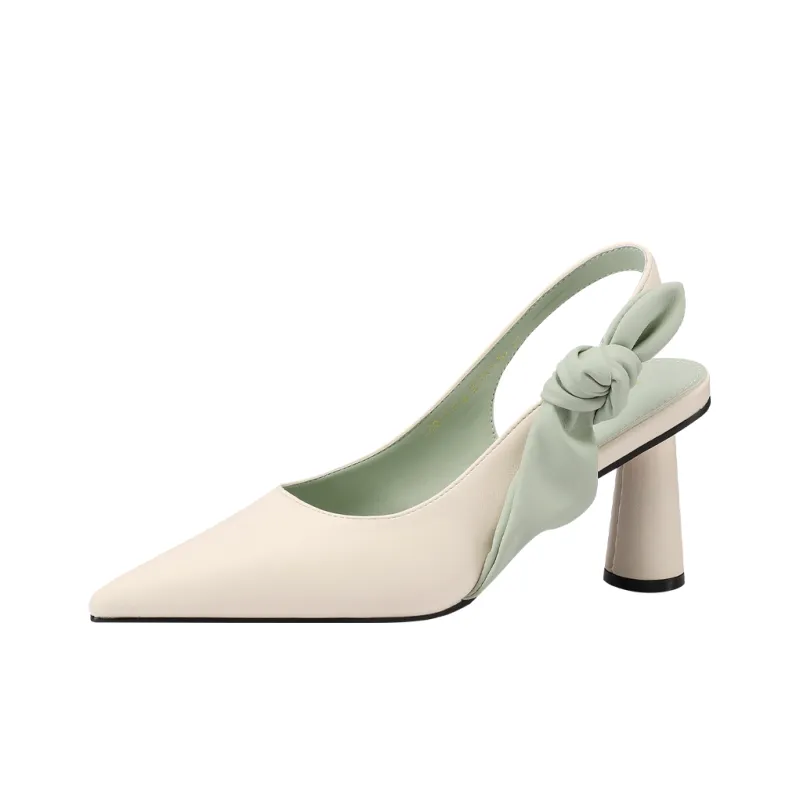 Mulinsen Rear Hollow Sandals Chunky Heel High Heels APPROXIMATELY 7.3CM Women's-0