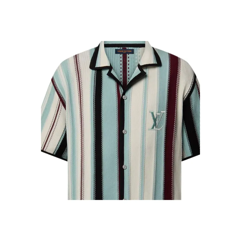 LOUIS VUITTON Striped Crochet Short Sleeved Shirt-1