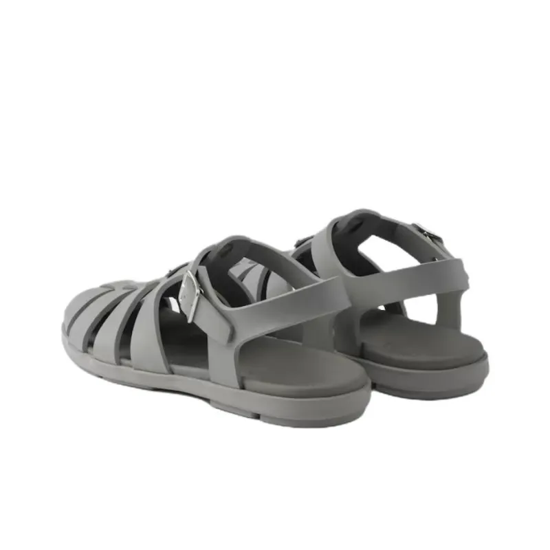 PRADA Rubber Roman Sandals Men's Gray-3