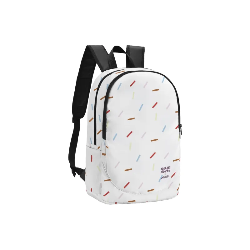 Soundbyte Polyester Backpack Unisex White-2