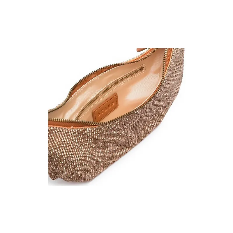 Staud Metal Glass Crescent Bag One Shoulder Handbags Women's Bronze-4