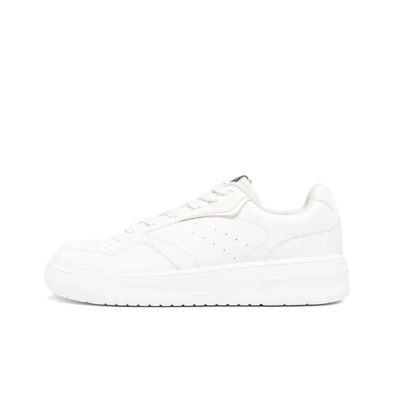 QIAODAN Non slip Lightweight Low Top Skateboard Shoes Men's White-0