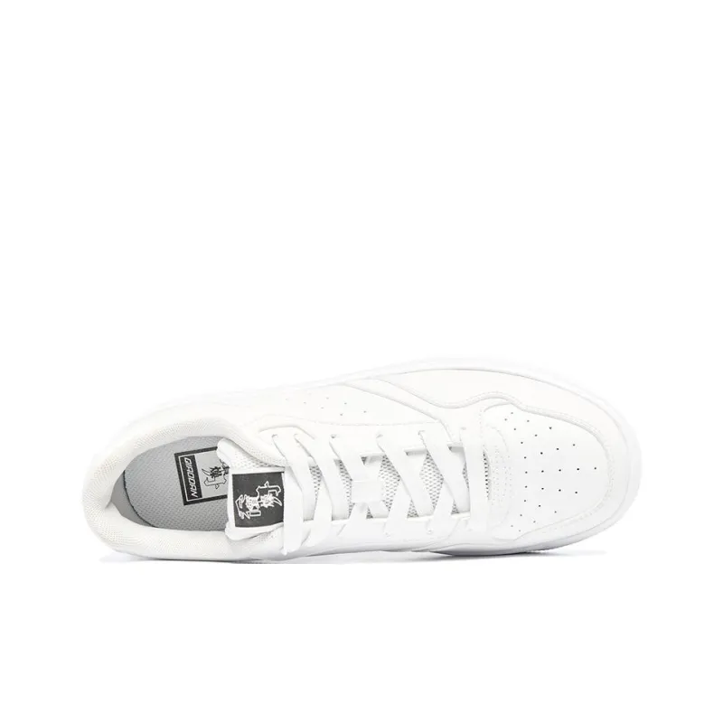 QIAODAN Non slip Lightweight Low Top Skateboard Shoes Men's White-3