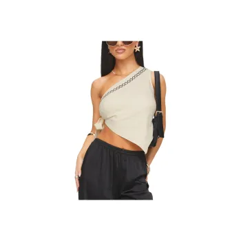 PRINCESS POLLY FRANKLE TOP Crop Top Women's CREAM BLACK/Cream Black