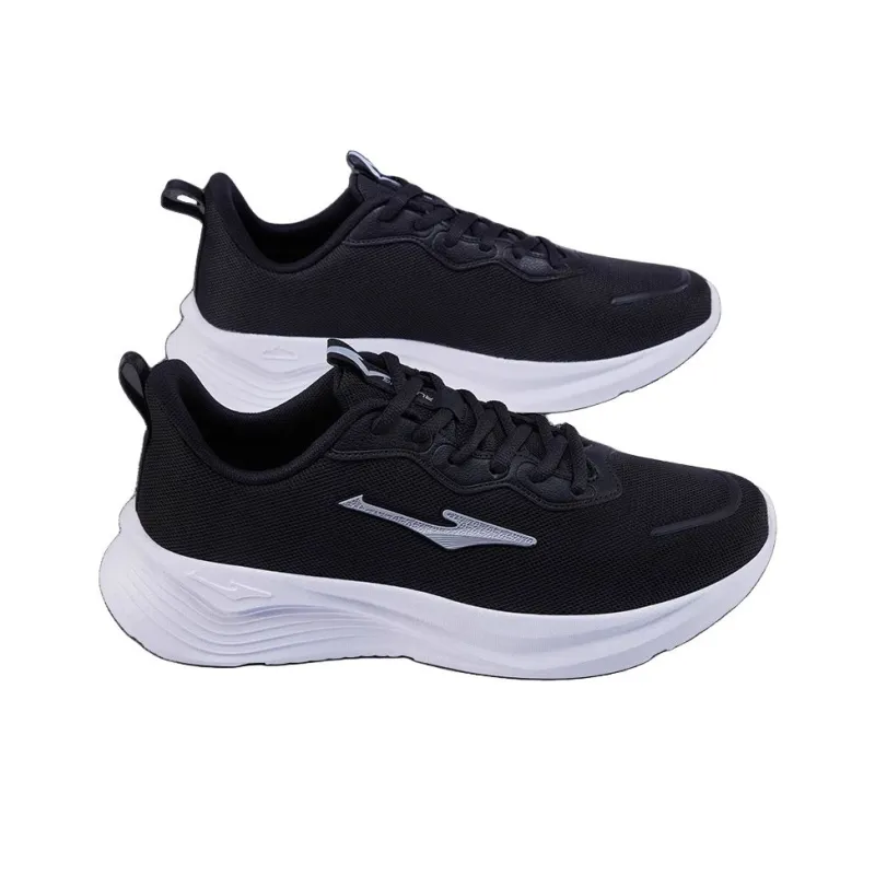 Erke Cushioning Anti Slip Wear Resistant Breathability Running Shoes Men's Black-2